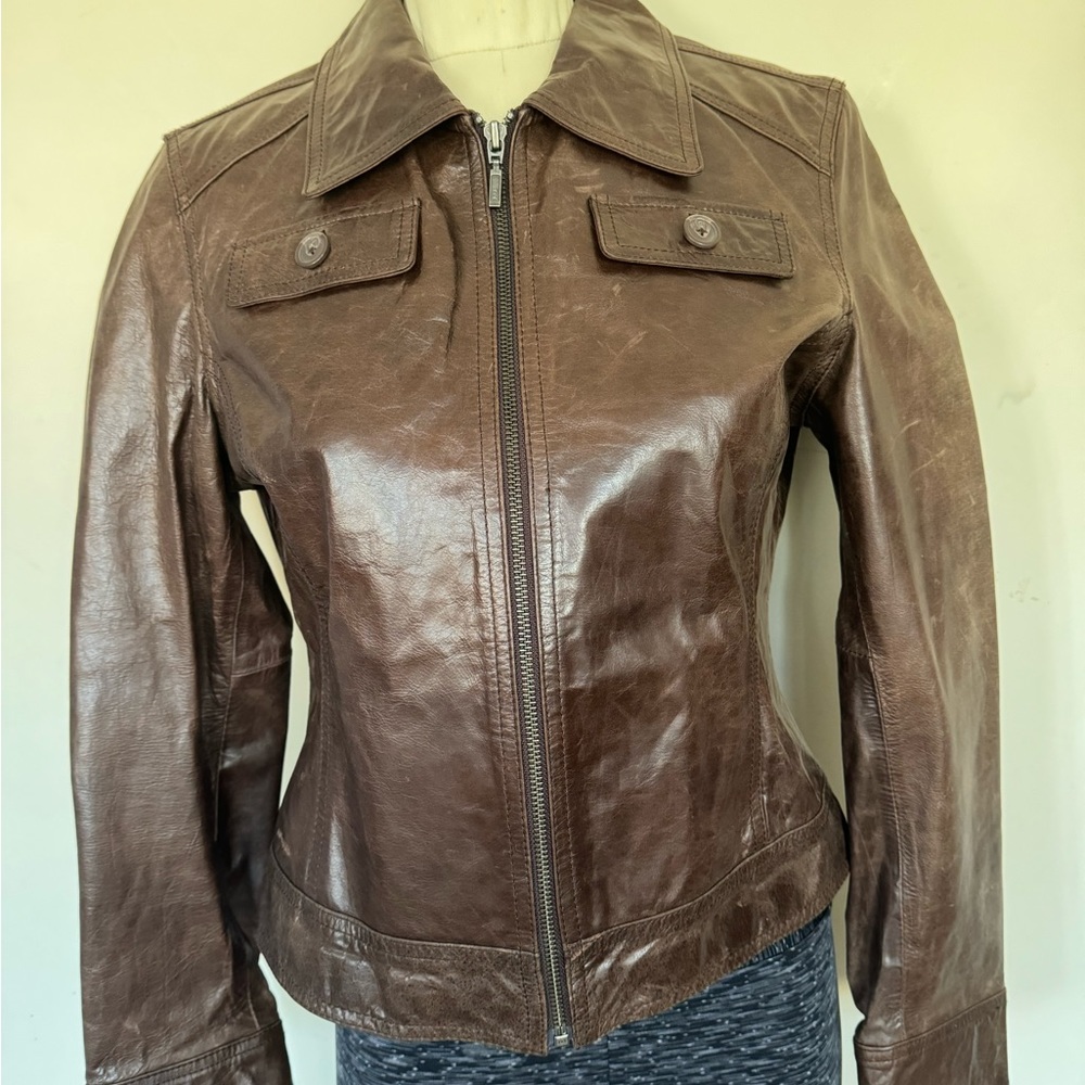 Mossimo. Genuine brown leather jacket. Vintage style